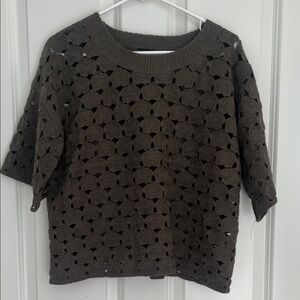 Bobeau Crochet Knit Top